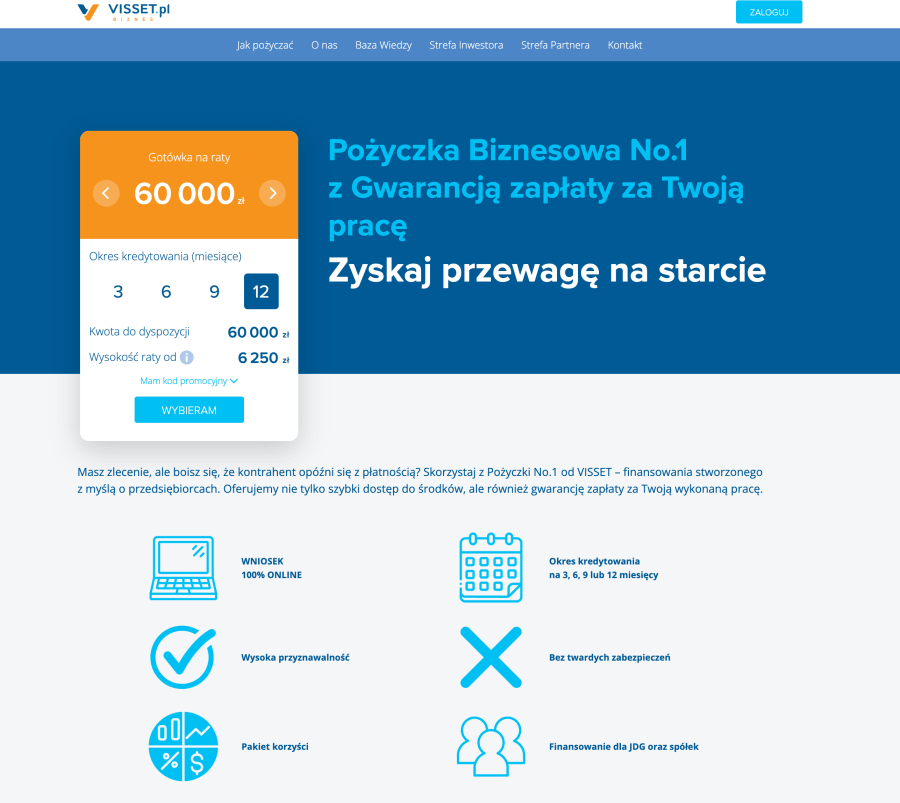 Strona internetowa Visset