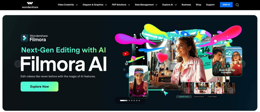 Strona internetowa Wondershare