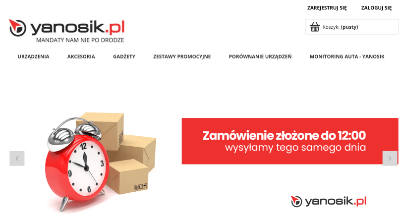 Strona internetowa Yanosik