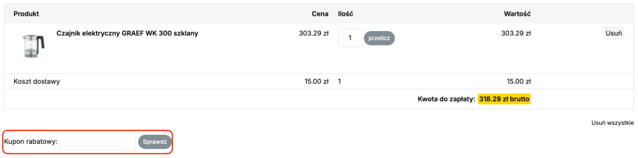 Miejsce na kod rabatowy Zabudowa AGD