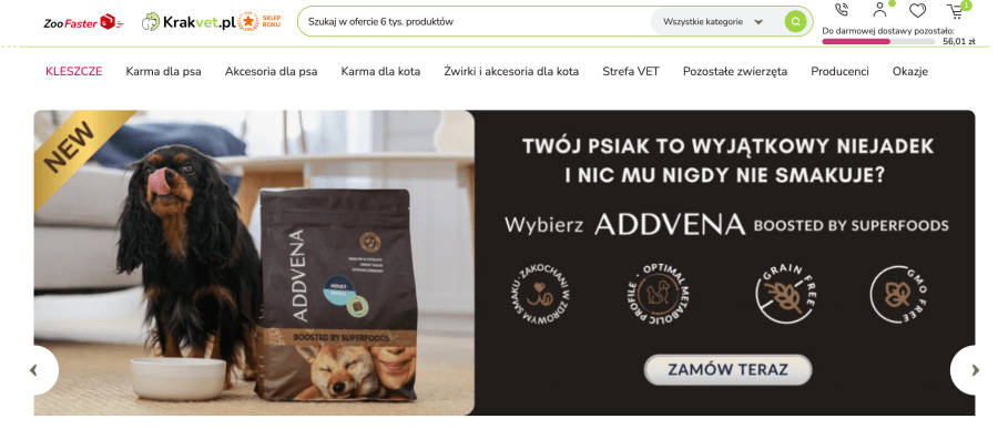 Sklep internetowy zoofaster (krakvet.pl)